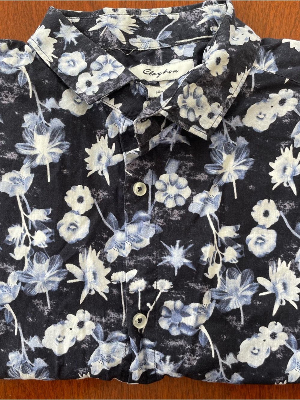 Clayton Men's Black Floral Short-Sleeve Button-Down Shirt